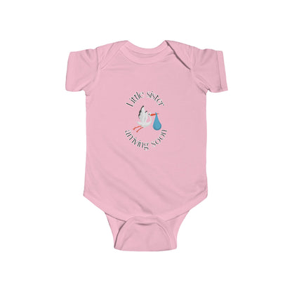 Little Sister Arriving Soon Baby One-piece