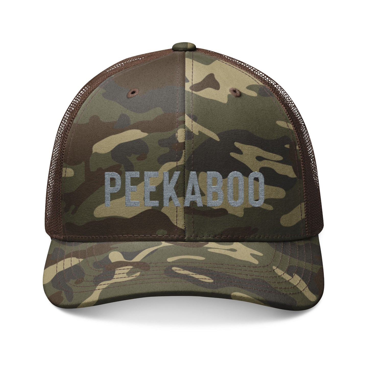 Peekaboo Camo Trucker Hat | Embroidered