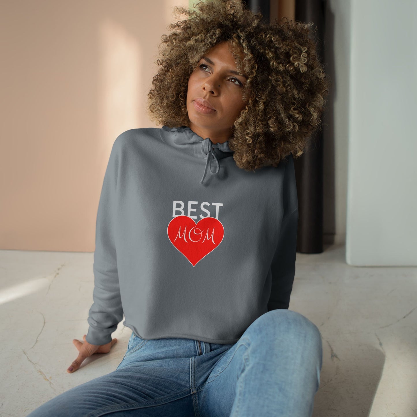Best Mom Crop Hoodie