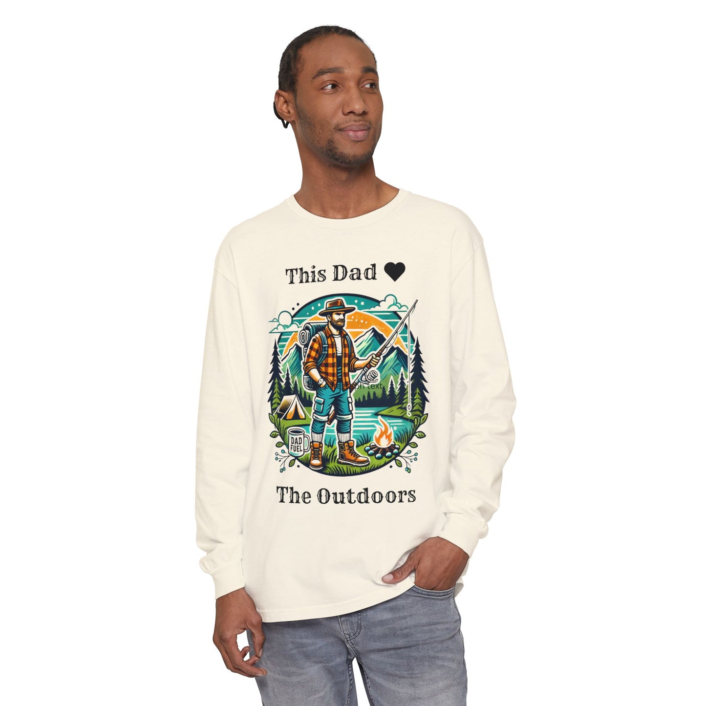 Outdoors Dad Long Sleeve Tee Ivory Long-sleeve