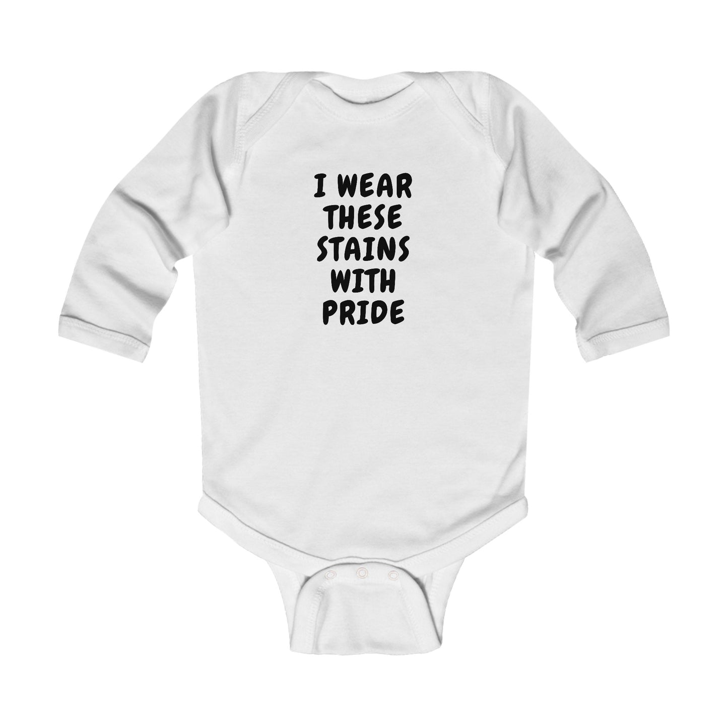 Wearing These Stains with Pride Baby Long Sleeve One-piece