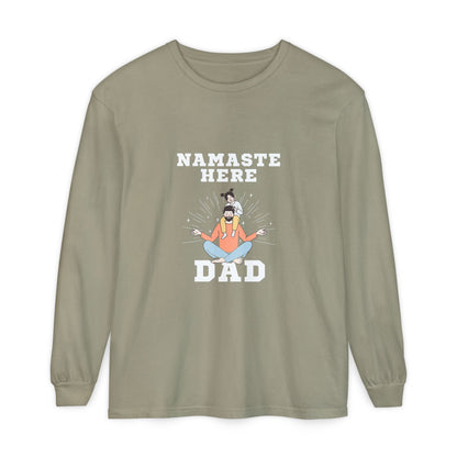 Namaste Here Dad Long Sleeve Tee Sandstone Long-sleeve