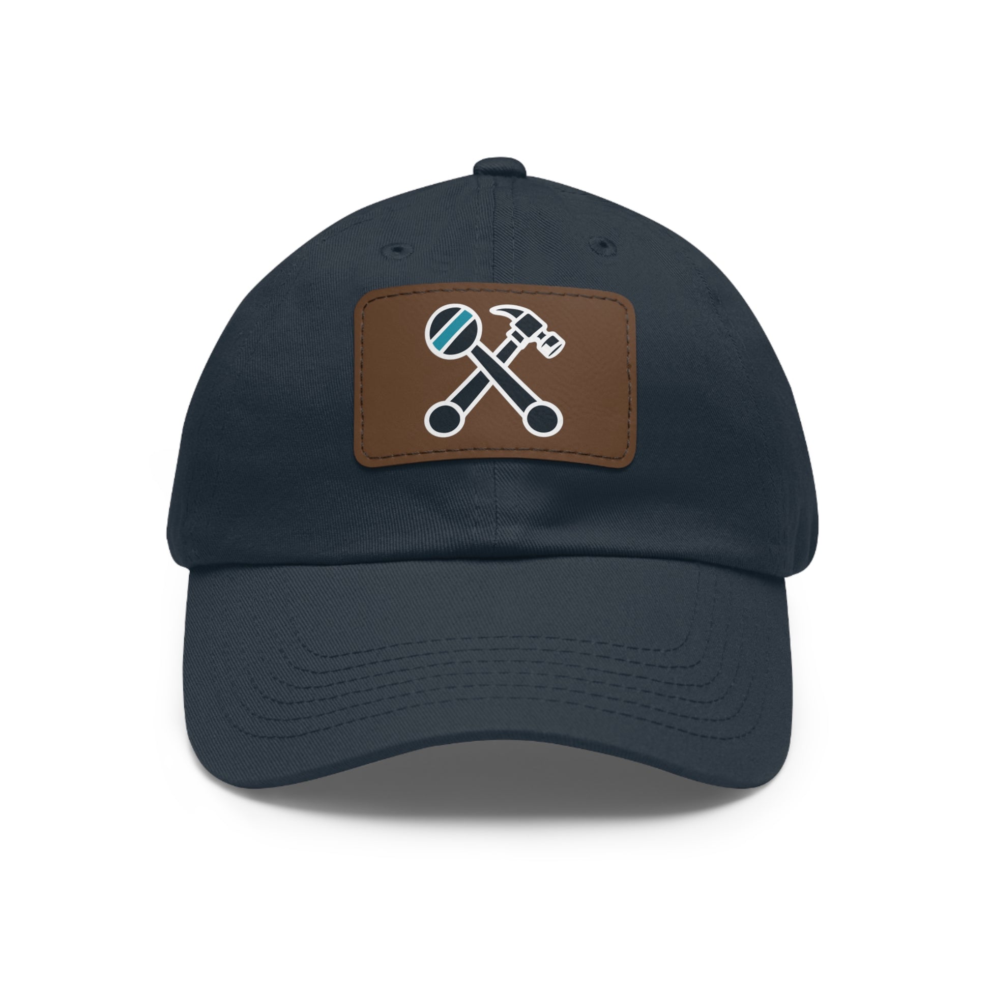 Hammer & Rattle Dad Hat Navy Light Brown patch Hats