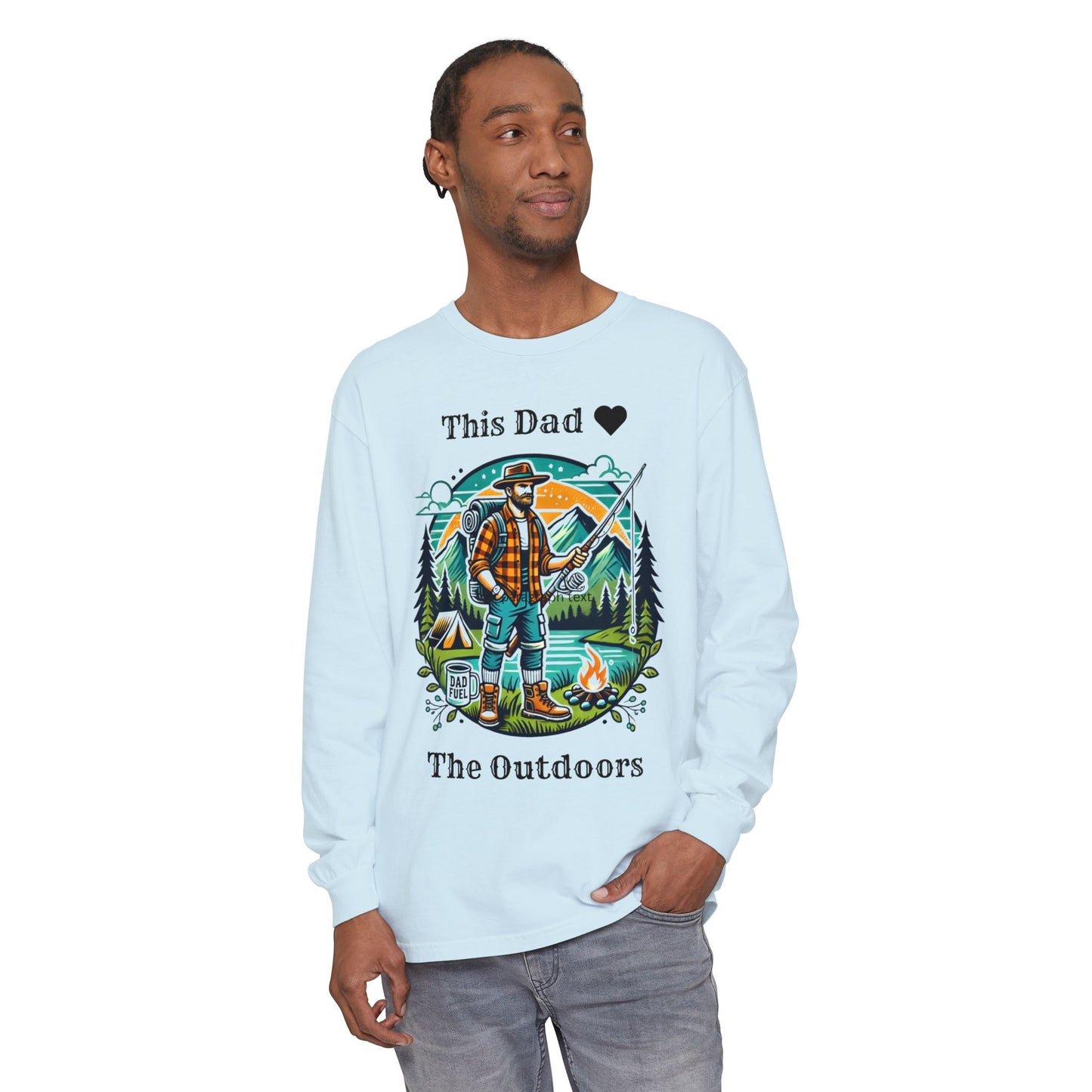 Outdoors Dad Long Sleeve Tee Chambray Long-sleeve
