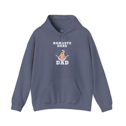 Namaste Here Dad Hoodie Heather Navy Hoodie