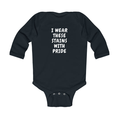 Wearing These Stains with Pride Baby Long Sleeve One-piece