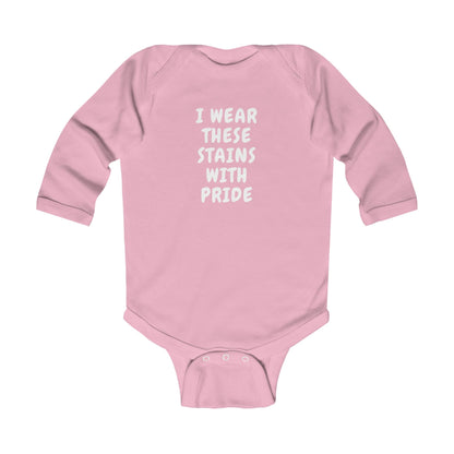 Wearing These Stains with Pride Baby Long Sleeve One-piece