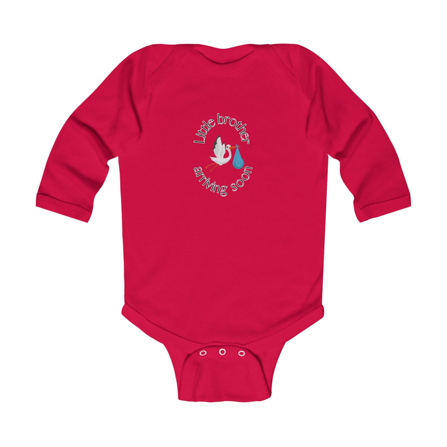 Little Brother Arriving Soon Baby Long Sleeve One-piece