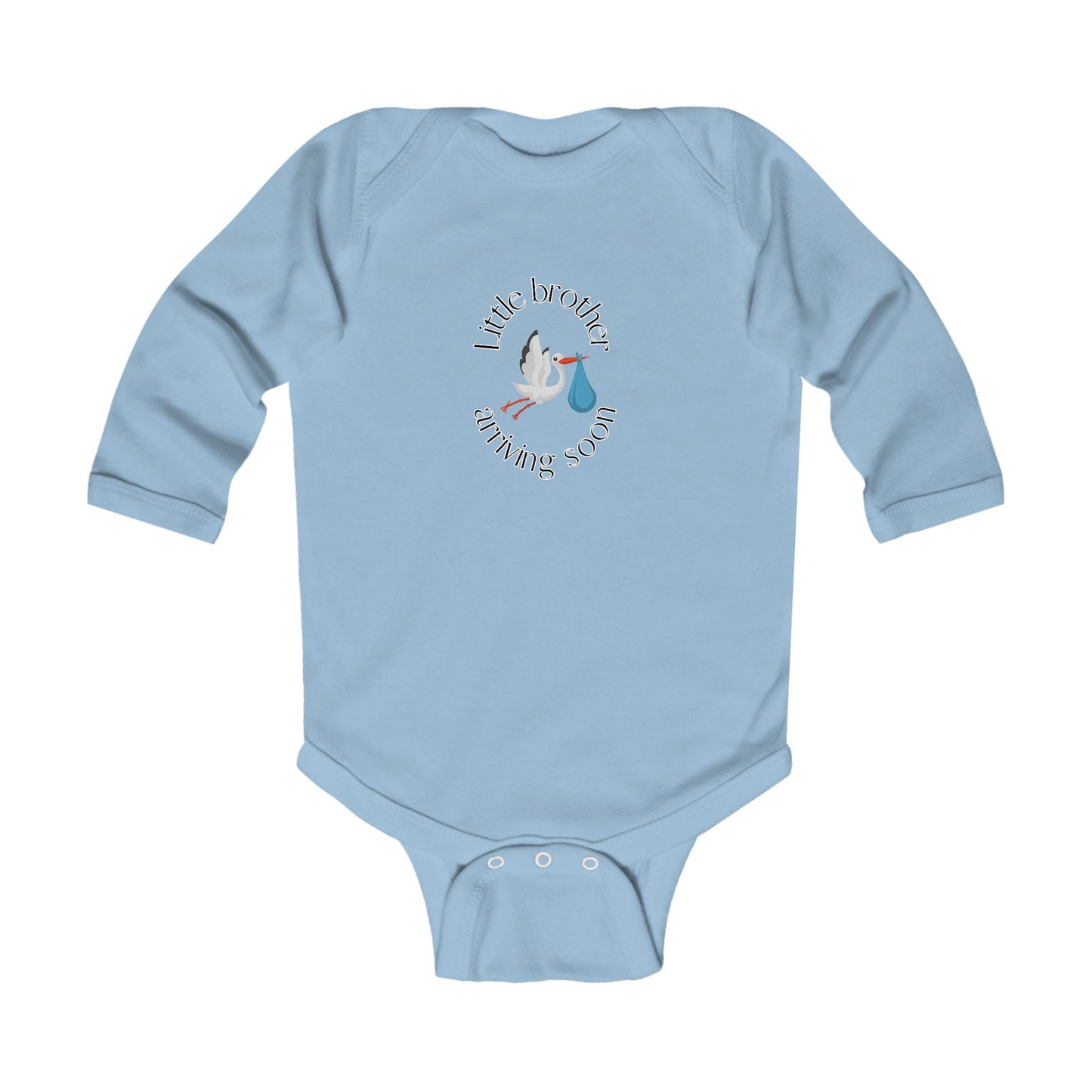 Little Brother Arriving Soon Baby Long Sleeve One-piece