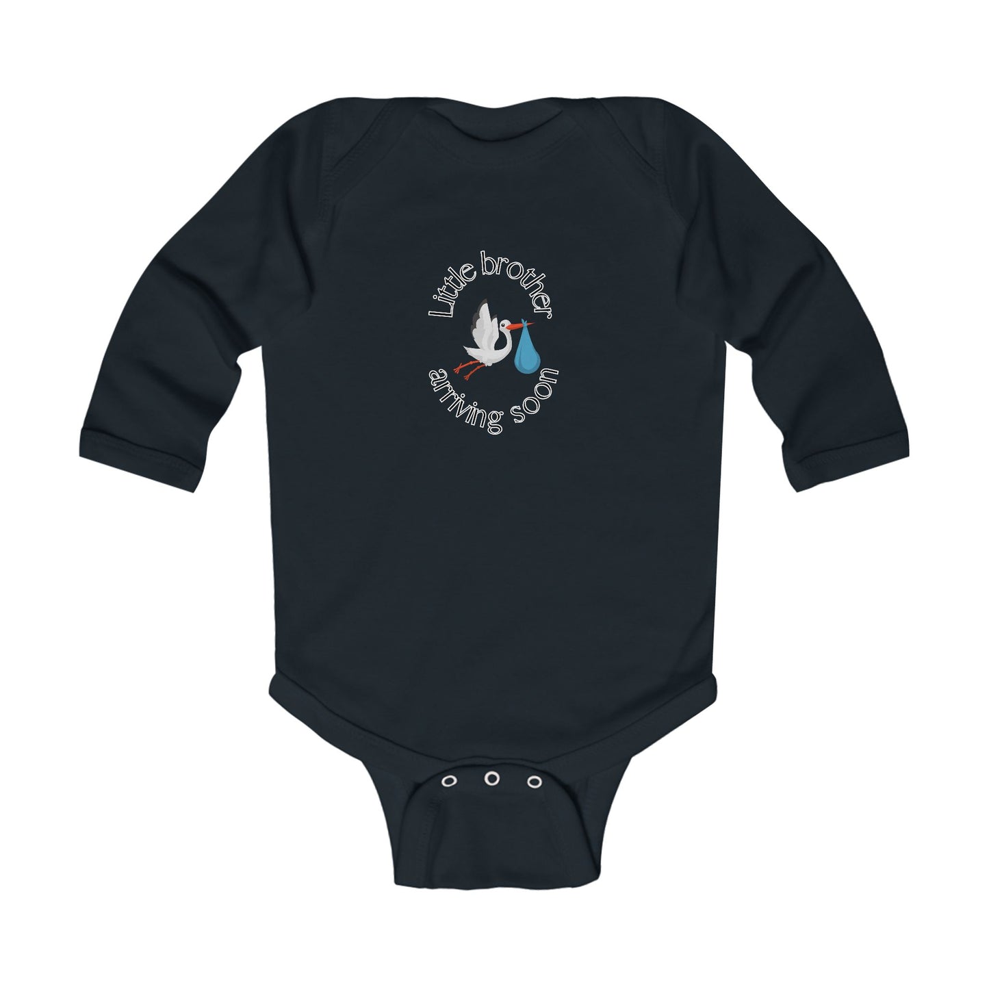 Little Brother Arriving Soon Baby Long Sleeve One-piece