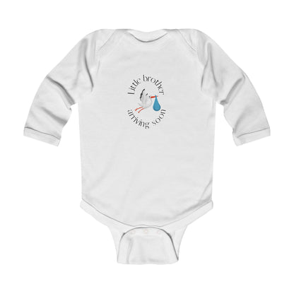 Little Brother Arriving Soon Baby Long Sleeve One-piece