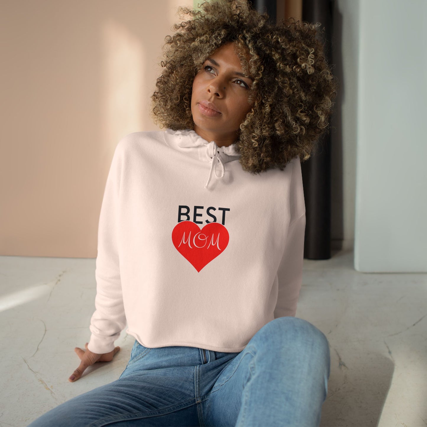 Best Mom Crop Hoodie