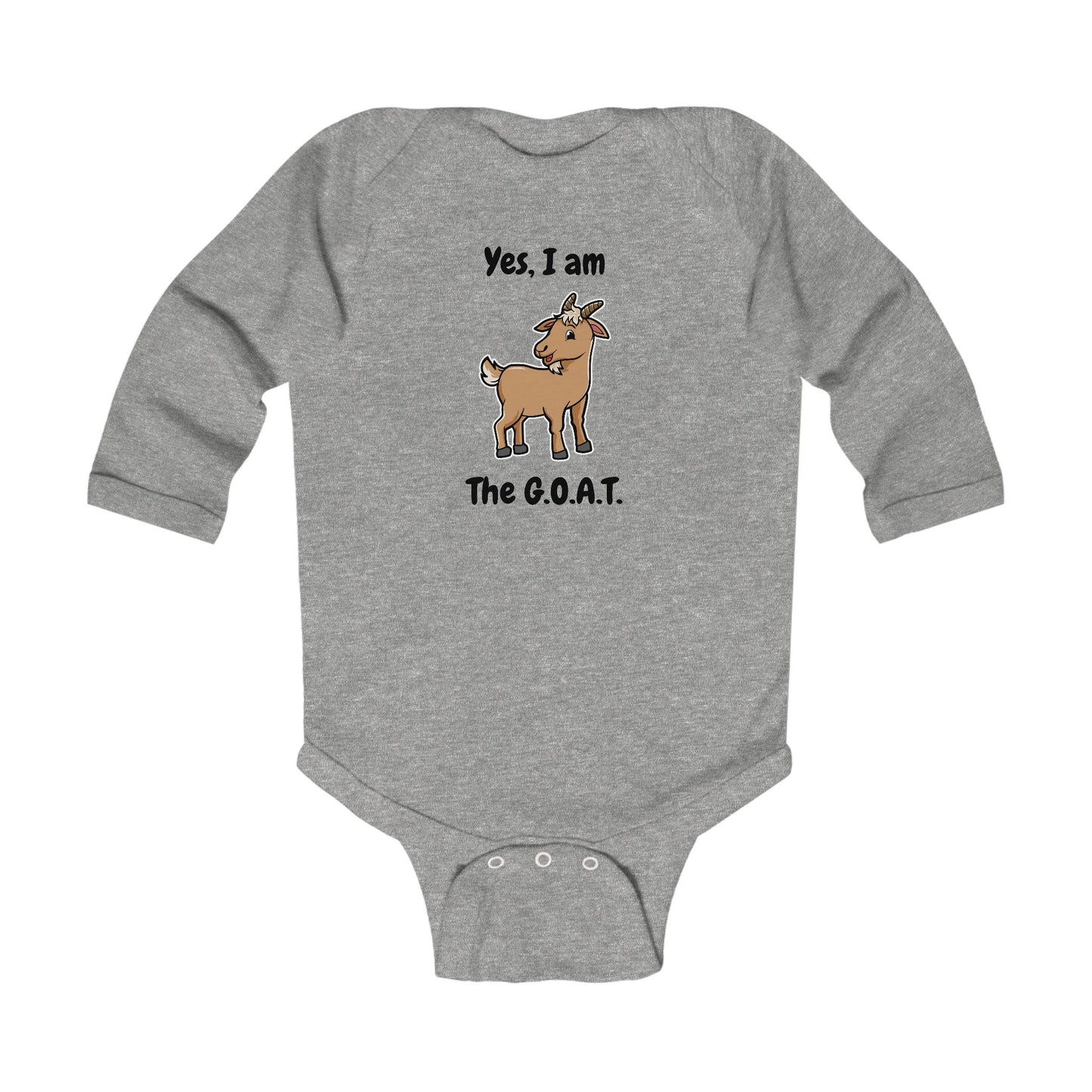I am the G.O.A.T. Baby Long Sleeve One-piece