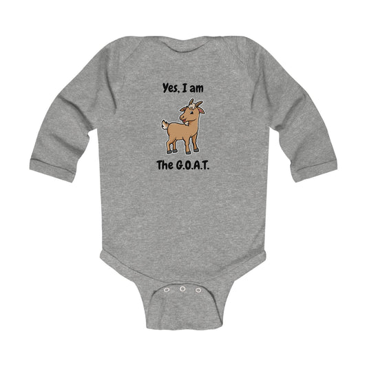 I am the G.O.A.T. Baby Long Sleeve One-piece