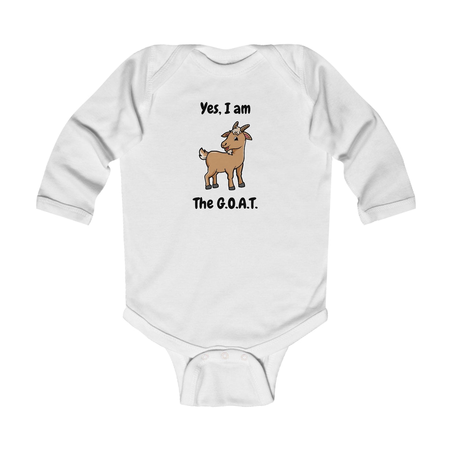 I am the G.O.A.T. Baby Long Sleeve One-piece