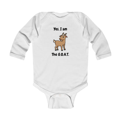 I am the G.O.A.T. Baby Long Sleeve One-piece
