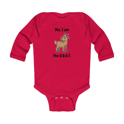 I am the G.O.A.T. Baby Long Sleeve One-piece