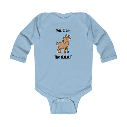 I am the G.O.A.T. Baby Long Sleeve One-piece