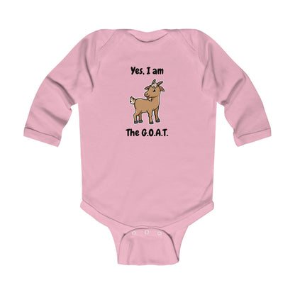 I am the G.O.A.T. Baby Long Sleeve One-piece