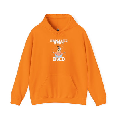Namaste Here Dad Hoodie Safety Orange Hoodie