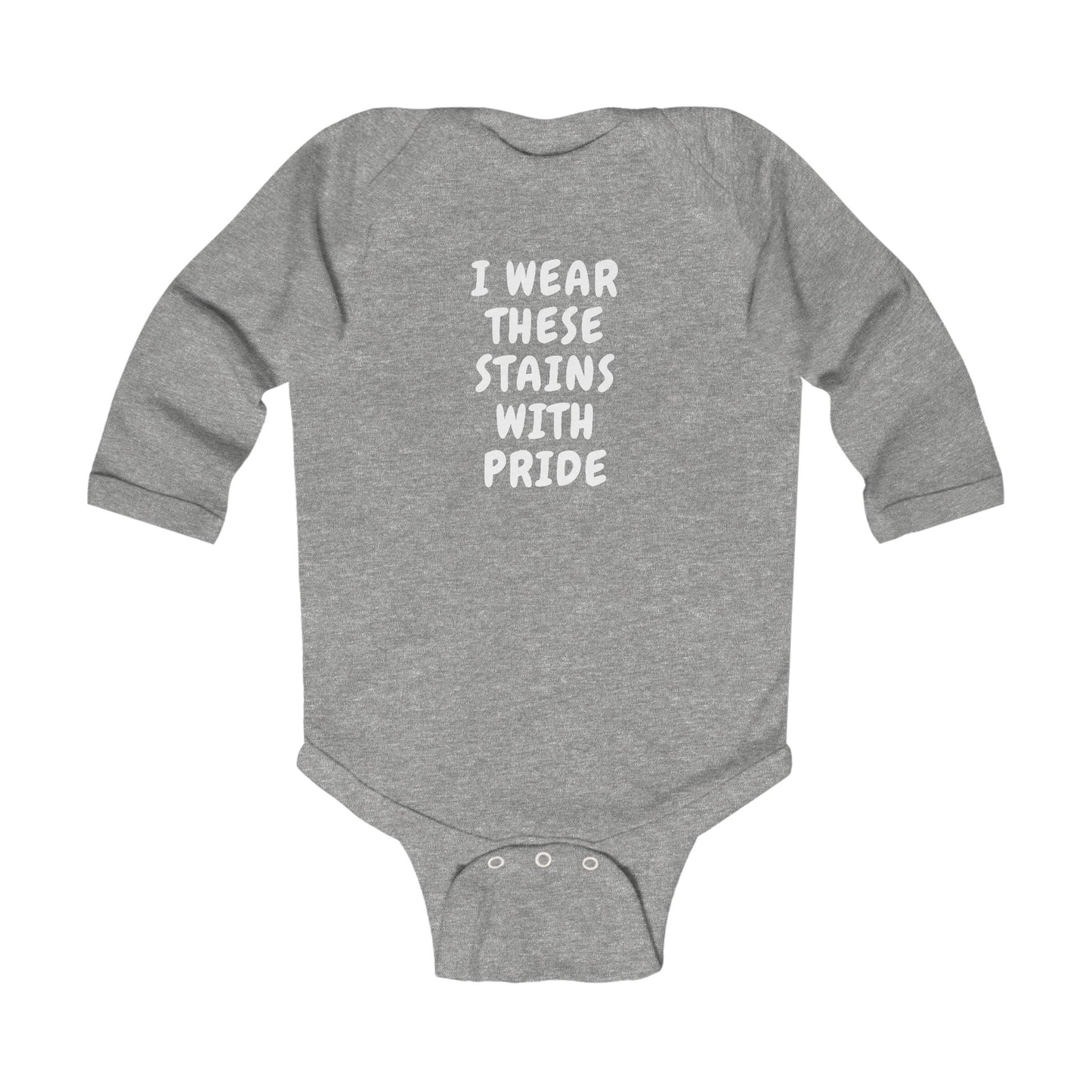 Wearing These Stains with Pride Baby Long Sleeve One-piece