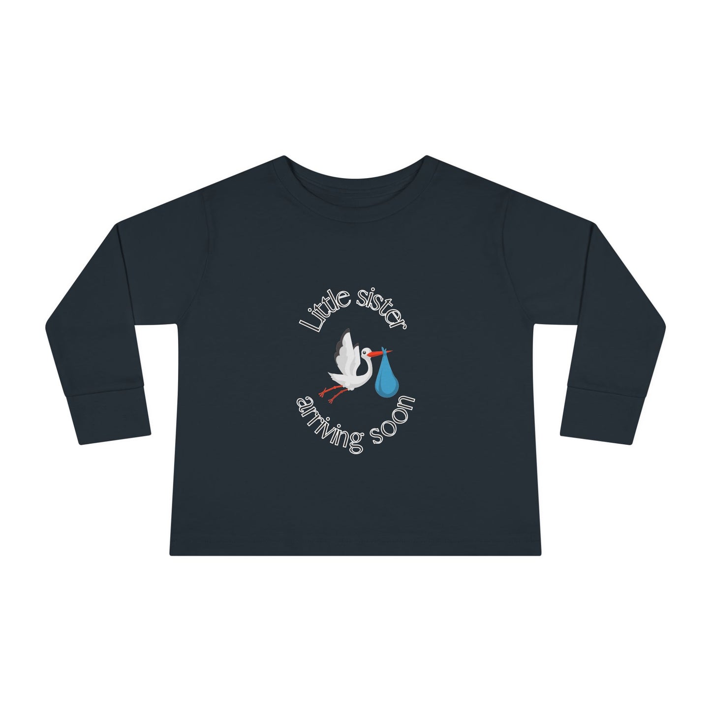 Little Sister Arriving Soon Toddler Long Sleeve Tee