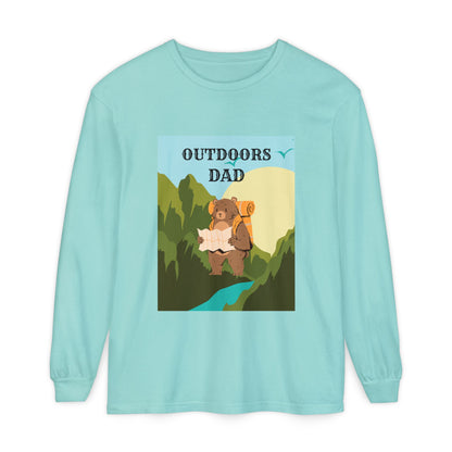 Outdoors Dad - Bear Edition Long Sleeve Tee Chalky Mint Long-sleeve