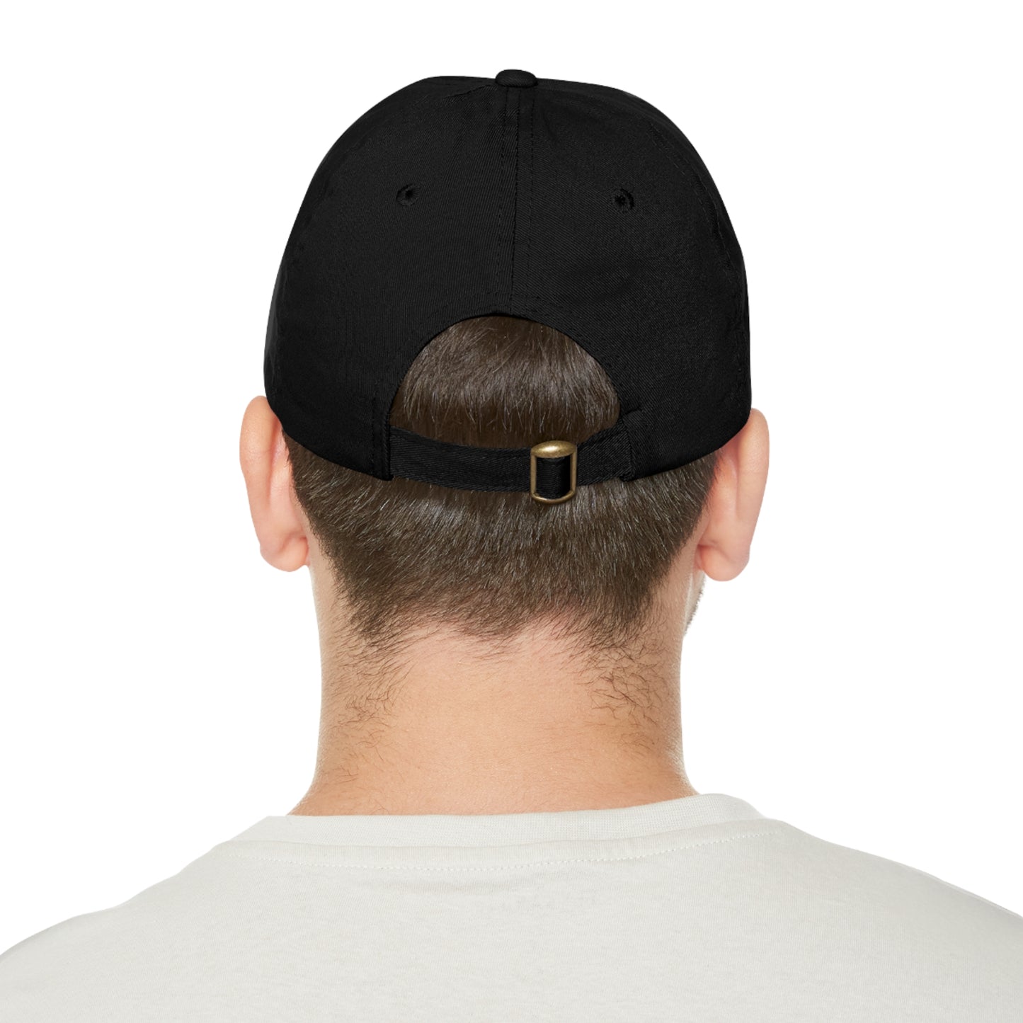 The Dada Leather Patch Dad Hat Black Grey patch Hats