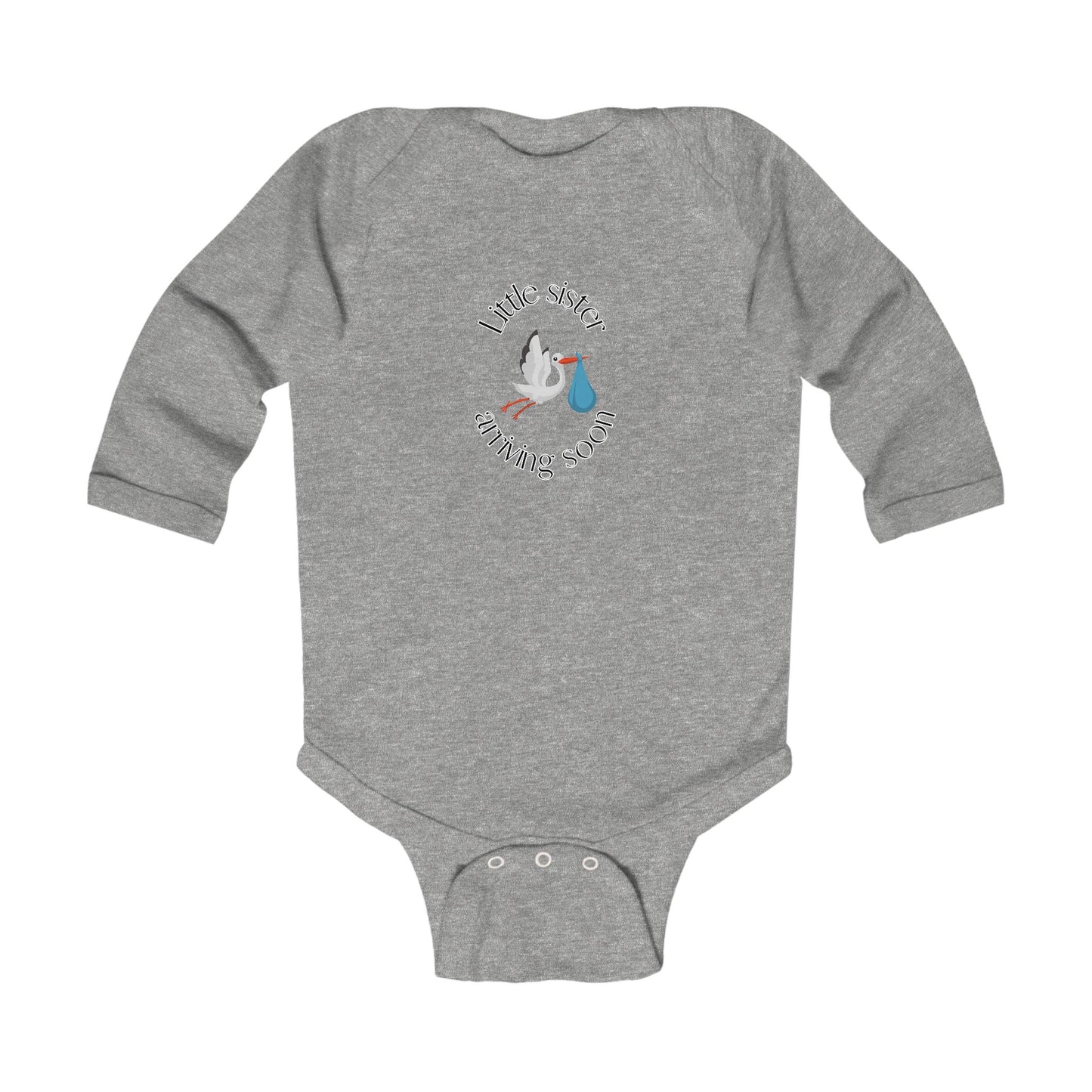 Baby Sister Arriving Soon Long Sleeve One-piece