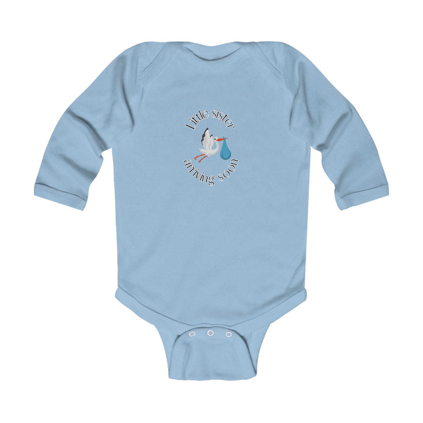 Baby Sister Arriving Soon Long Sleeve One-piece