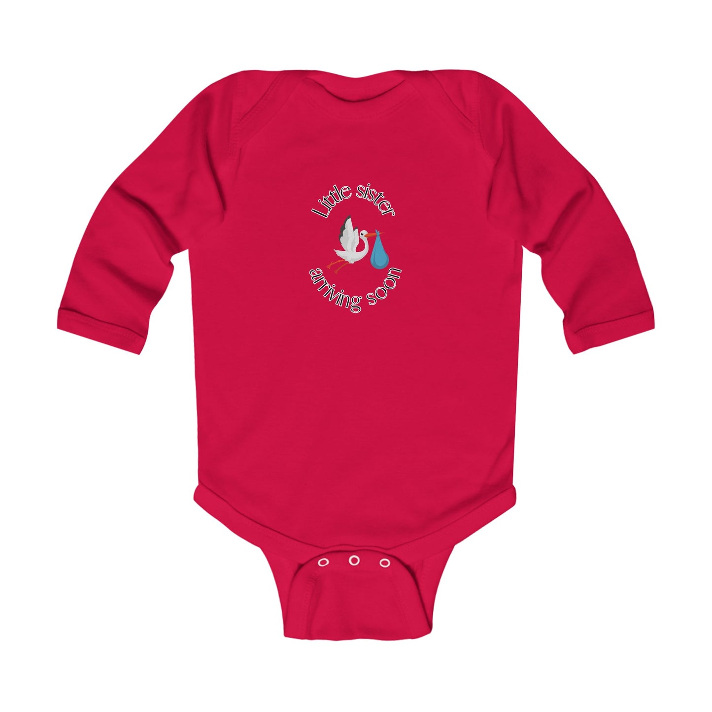 Baby Sister Arriving Soon Long Sleeve One-piece
