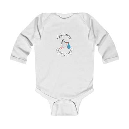 Baby Sister Arriving Soon Long Sleeve One-piece