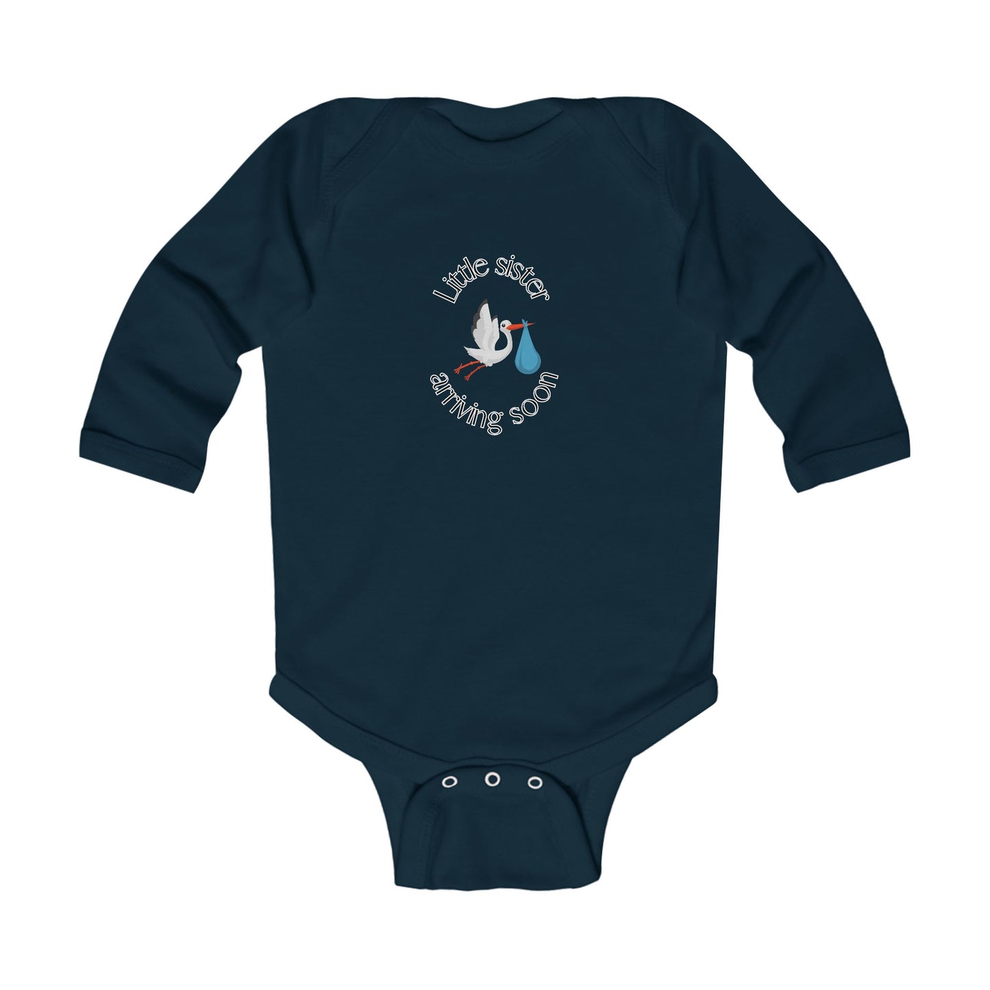 Baby Sister Arriving Soon Long Sleeve One-piece