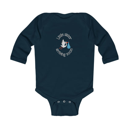 Baby Sister Arriving Soon Long Sleeve One-piece