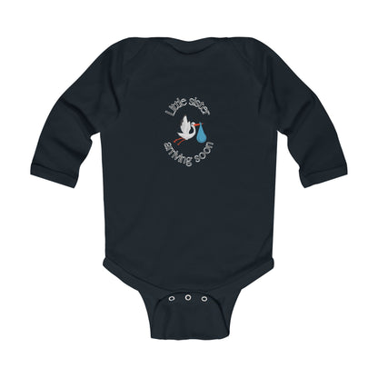 Baby Sister Arriving Soon Long Sleeve One-piece