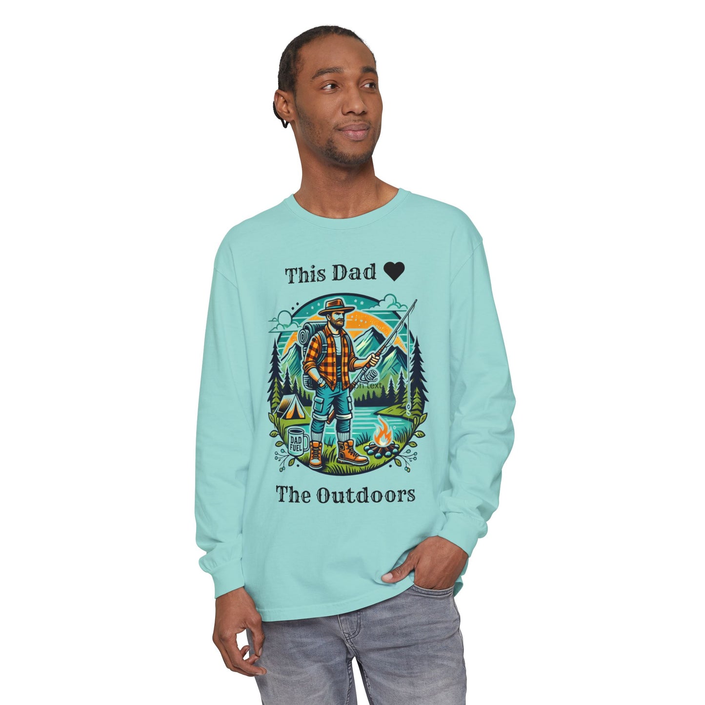 Outdoors Dad Long Sleeve Tee Chalky Mint Long-sleeve