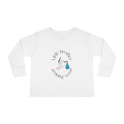 Little Brother Arriving Soon Toddler Long Sleeve Tee
