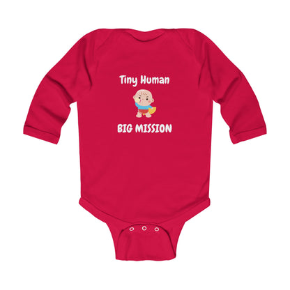 Tiny Human Big Mission Baby Long Sleeve One-piece