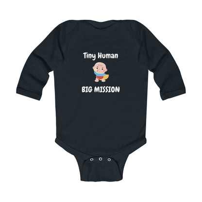 Tiny Human Big Mission Baby Long Sleeve One-piece