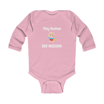 Tiny Human Big Mission Baby Long Sleeve One-piece