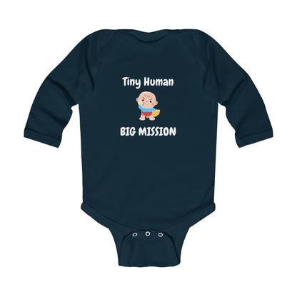 Tiny Human Big Mission Baby Long Sleeve One-piece
