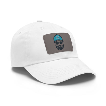 The Dada Leather Patch Dad Hat White Light Brown Patch Hats