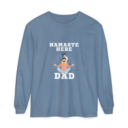 Namaste Here Dad Long Sleeve Tee Blue Jean Long-sleeve