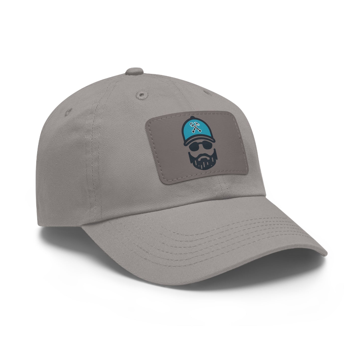 The Dada Leather Patch Dad Hat Black Light Brown Hats