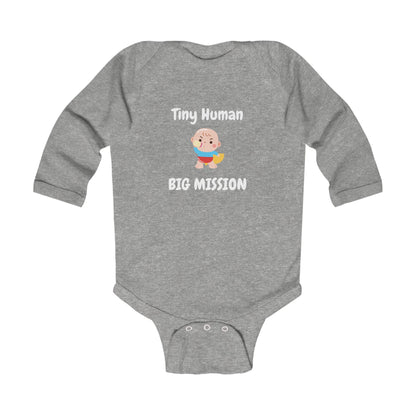 Tiny Human Big Mission Baby Long Sleeve One-piece