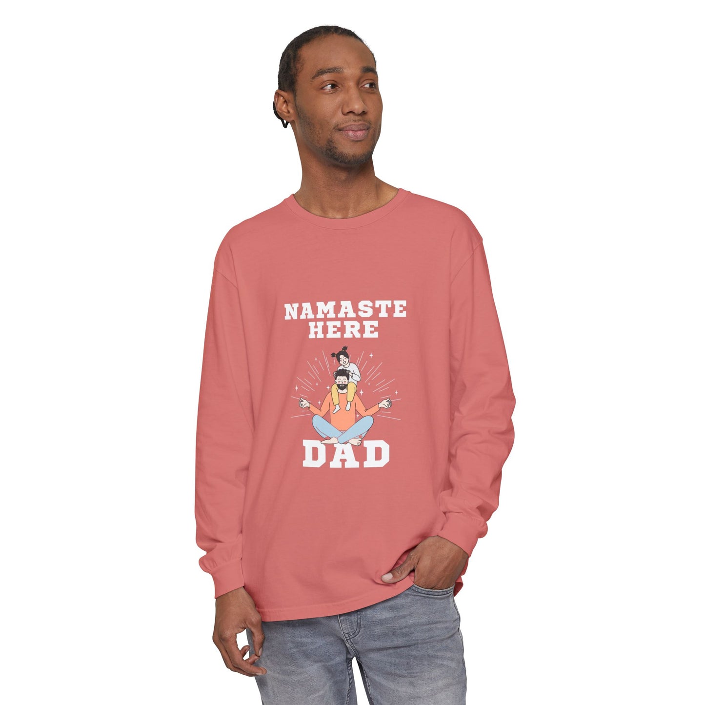 Namaste Here Dad Long Sleeve Tee Berry Long-sleeve