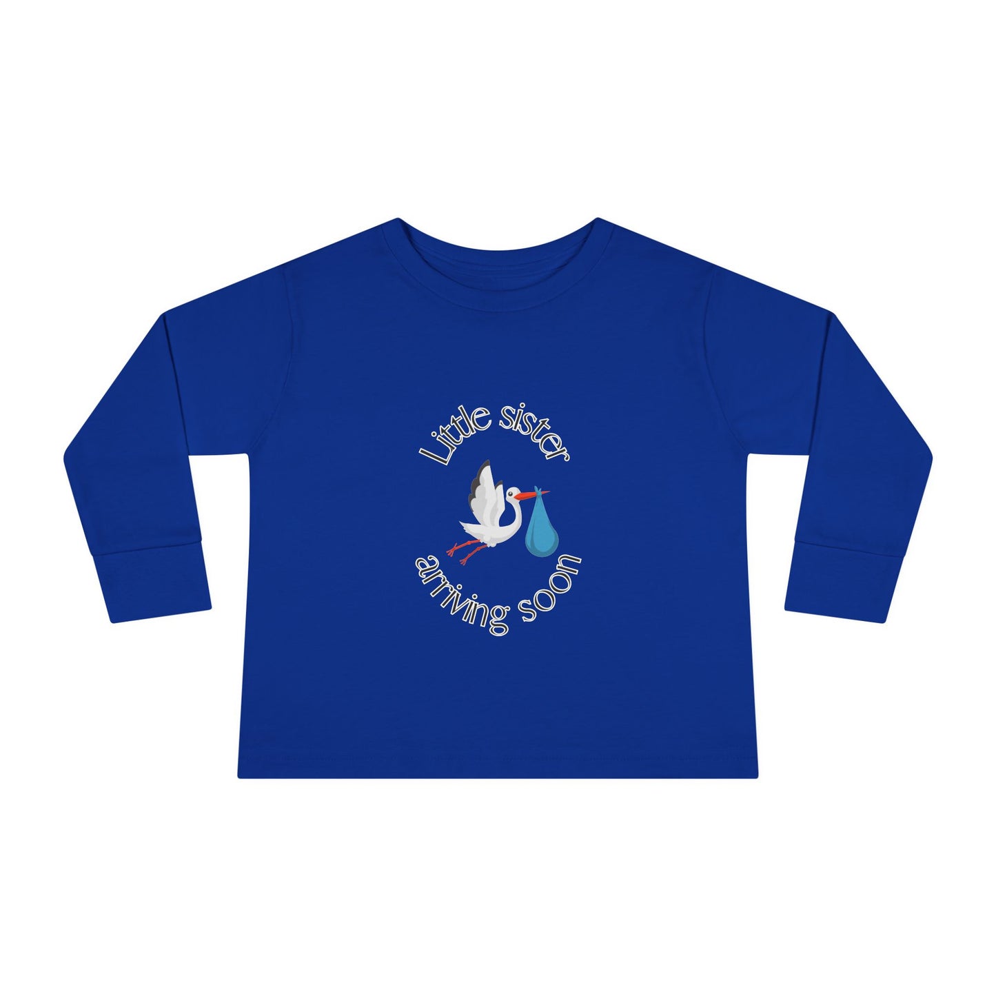 Little Sister Arriving Soon Toddler Long Sleeve Tee