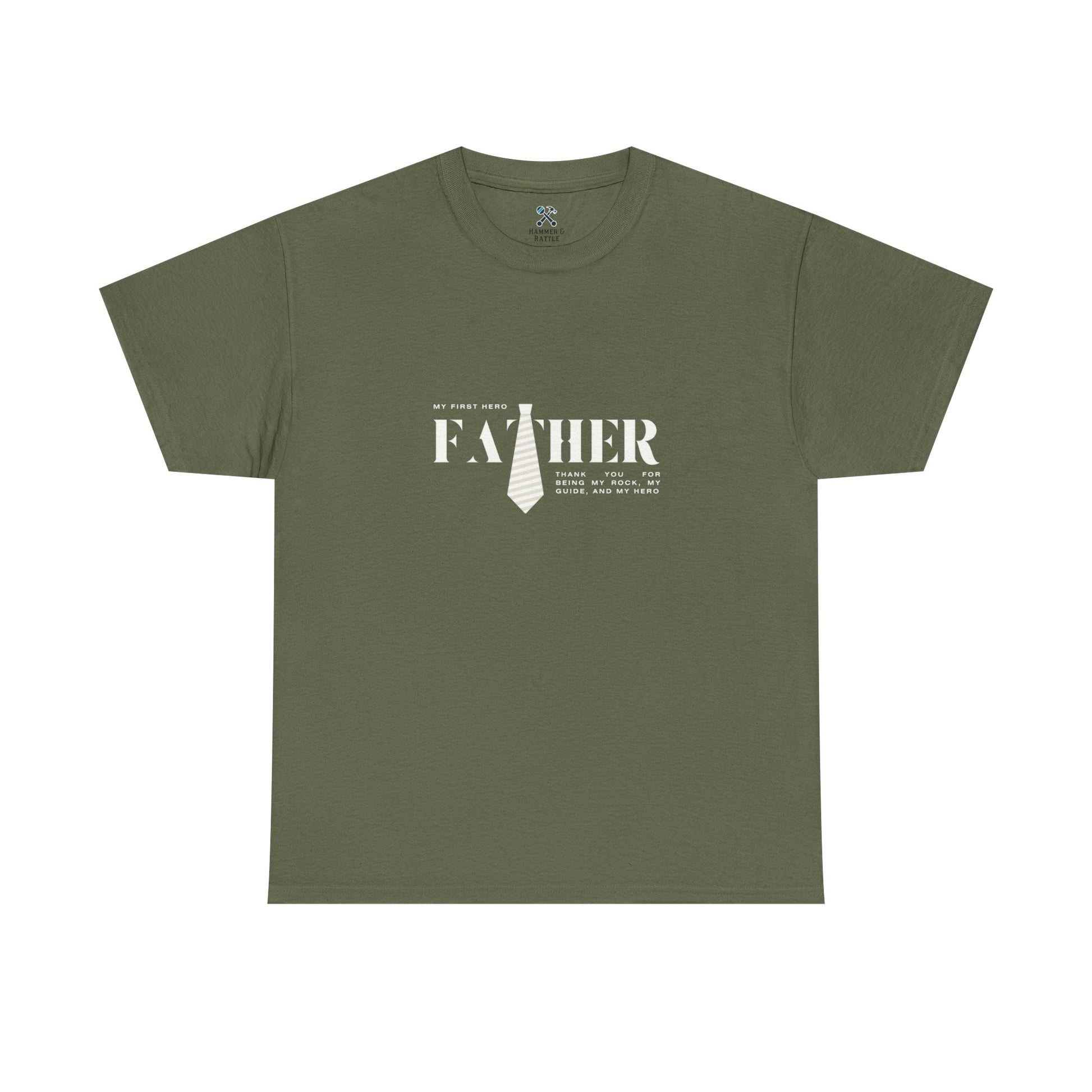 Father My First Hero Tee Military Green T-Shirt