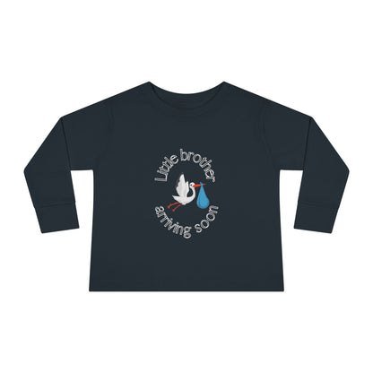 Little Brother Arriving Soon Toddler Long Sleeve Tee