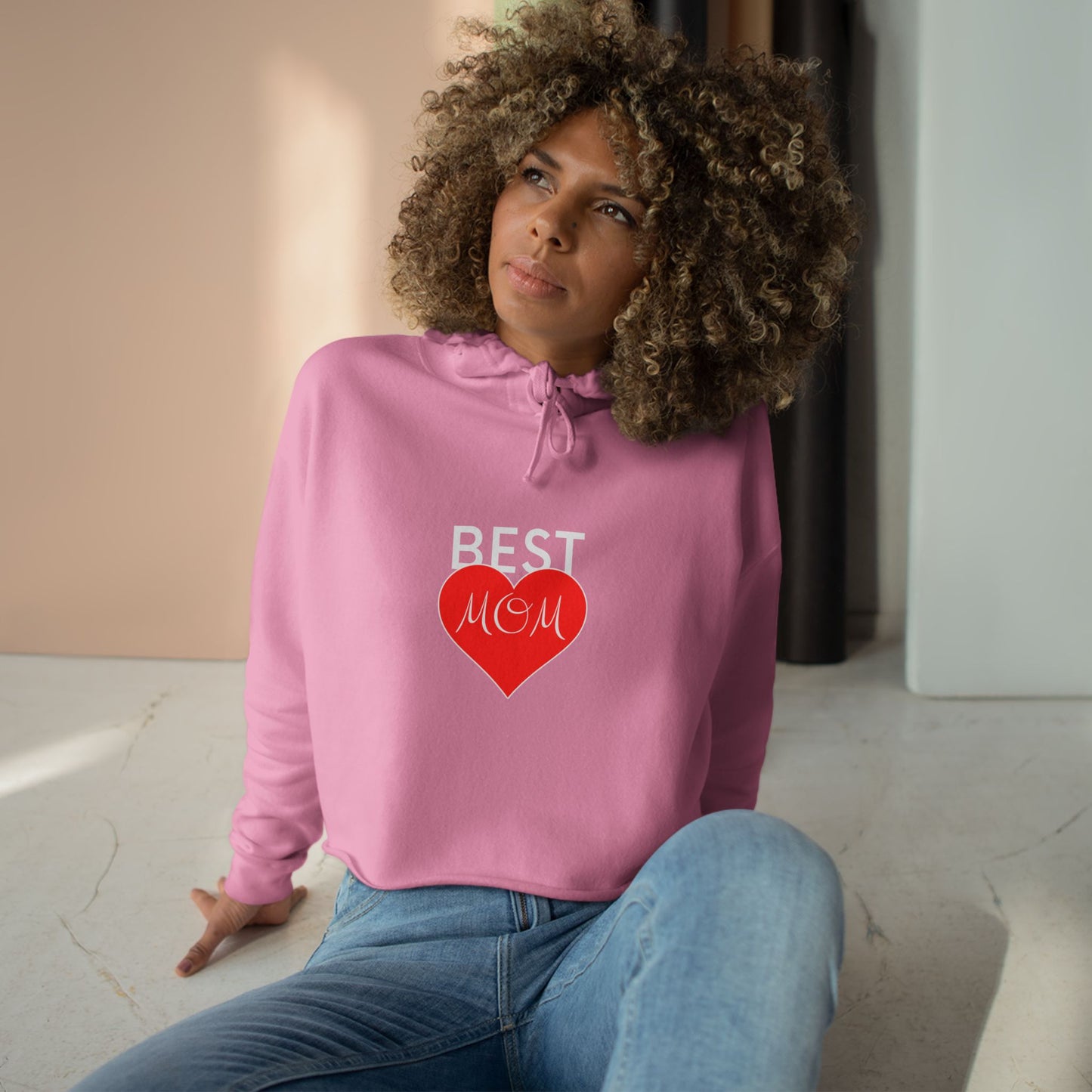 Best Mom Crop Hoodie